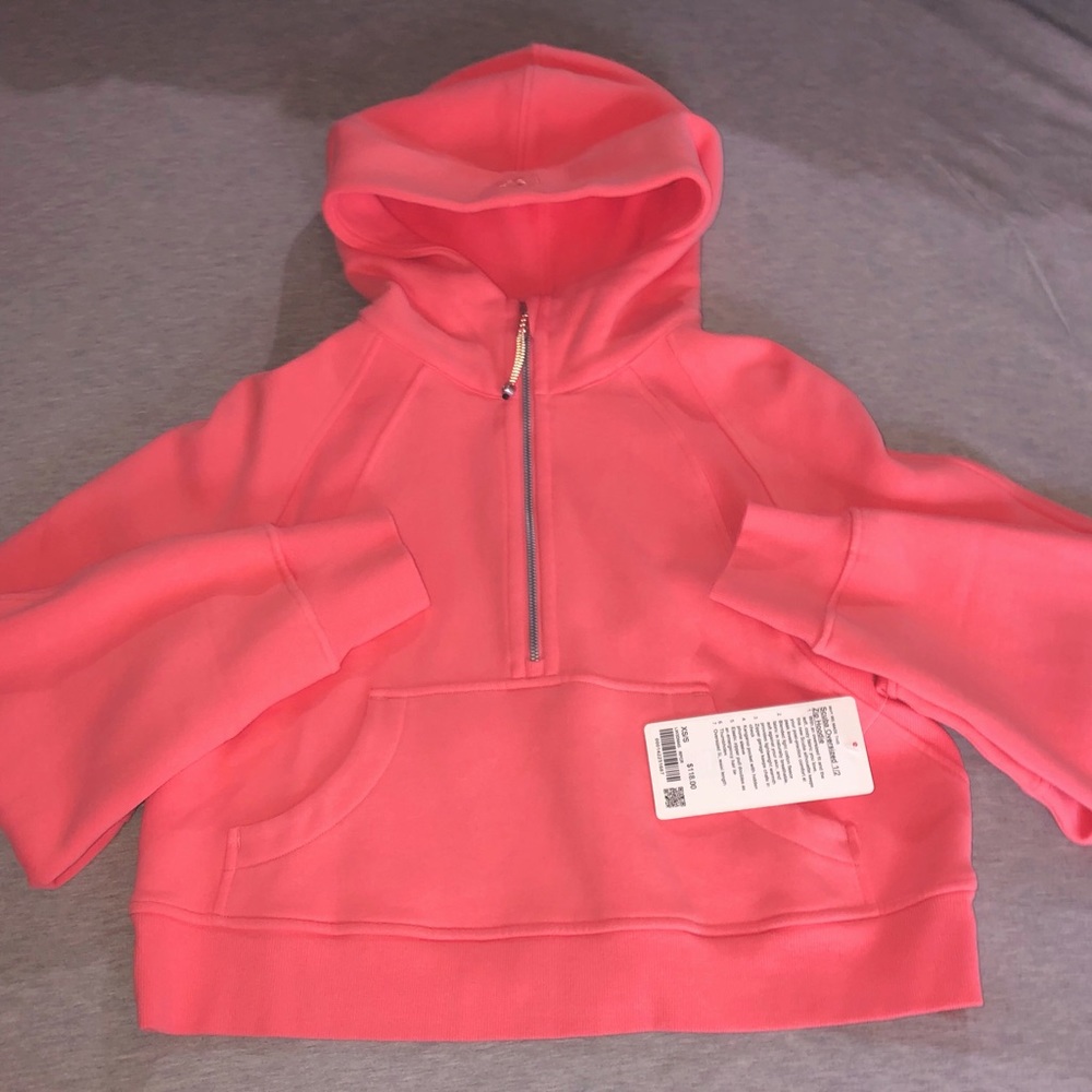 Lululemon Oversized Scuba Hoodie Half Zip Raspberry Cream XS/S